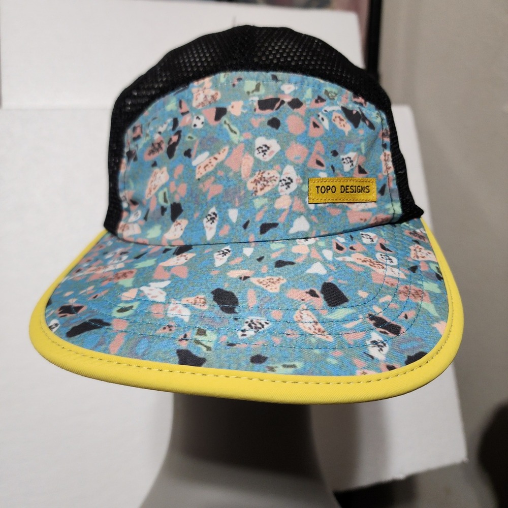 Topo Designs Global Hat Unisex OSFM Blue Multi Excellent Mesh 5-Panel Runner Cap